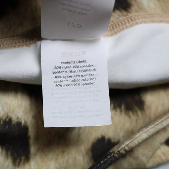 WeWoreWhat Leopard Print High Rise Stretch Bike Shorts Cheetah Tan Brown Size L - Picture 7 of 11